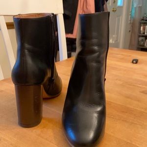 Black leather maje boots